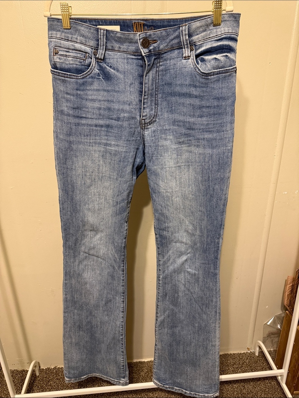 Kit from the Kluth Nicole High Rise Bootcut 10 Jeans in Faded Blue